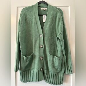 LOFT Green Cardigan Sweater
